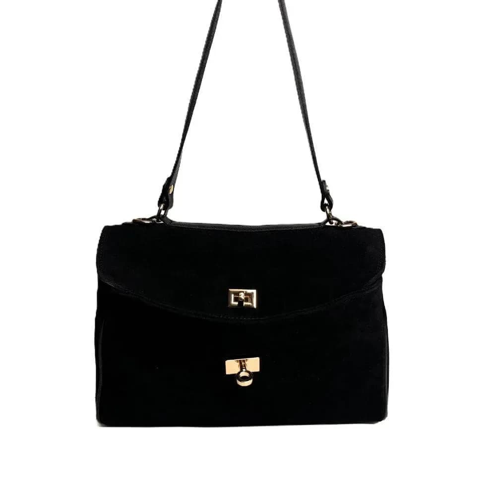 Kožená Italská kabelka Signora tmavé hnědá