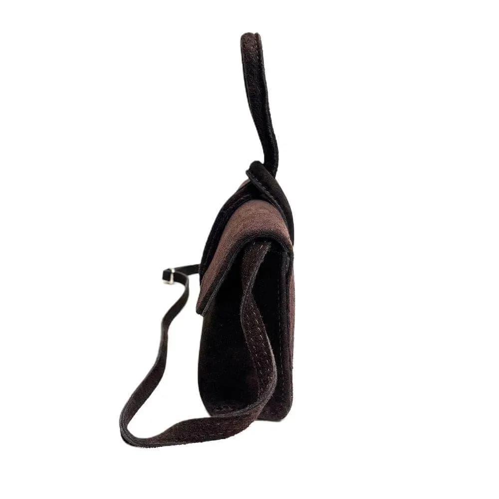 Kožená Italská kabelka Melora tmavé hnědá