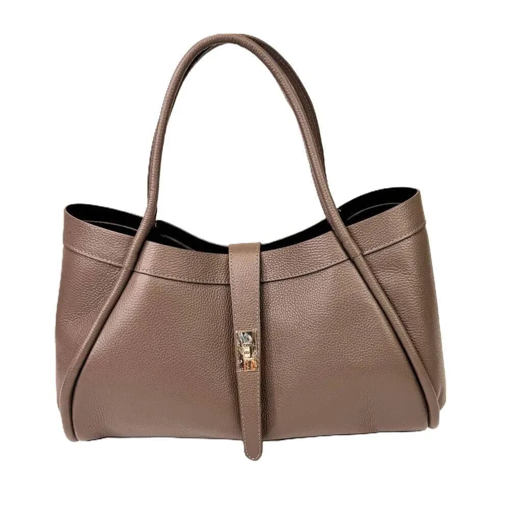 Kožená Italská kabelka Elis taupe