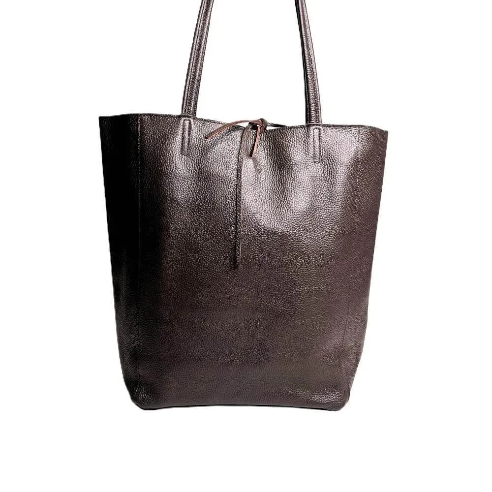 Kožená Italská kabelka Laura tmavé hnědá