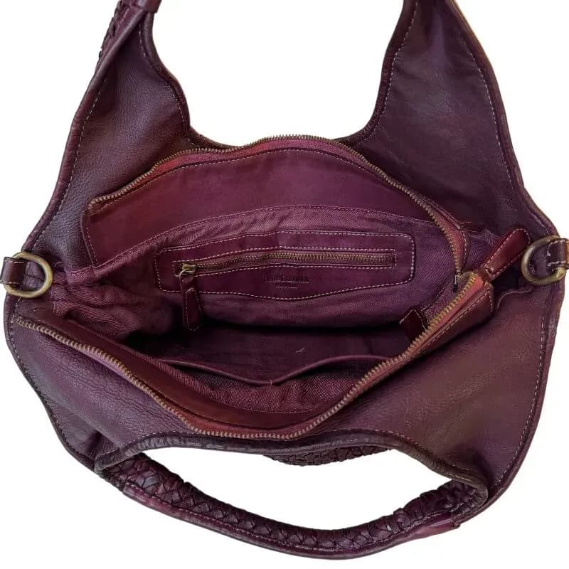 Kožená Italská kabelka Darle vínová
