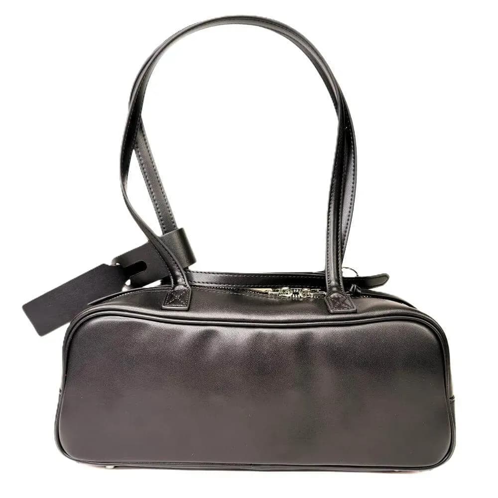 Kožená Italská kabelka Baguett černá