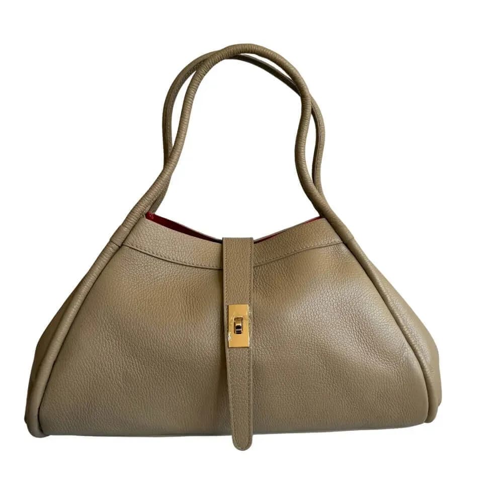 Kožená Italská kabelka Elis béžová