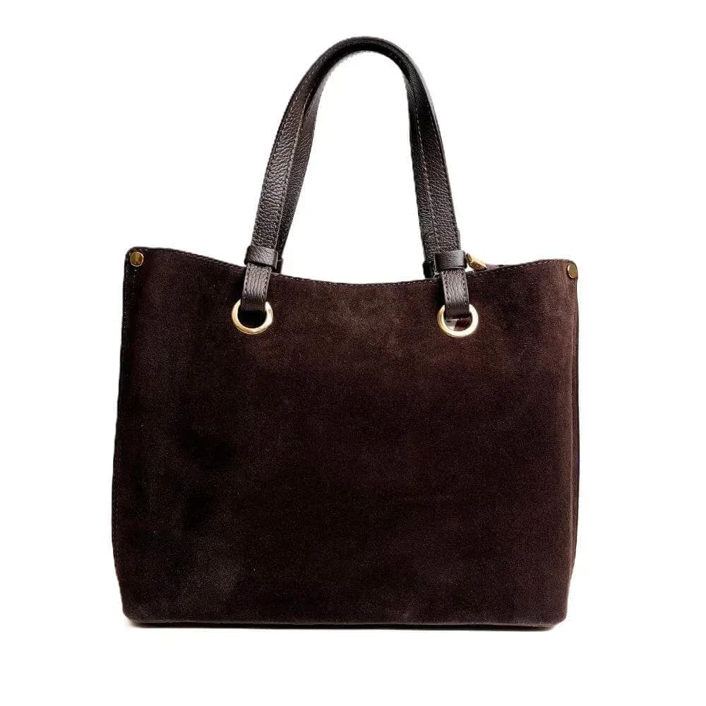 Kožená Italská kabelka Karmela tmavé hnědá