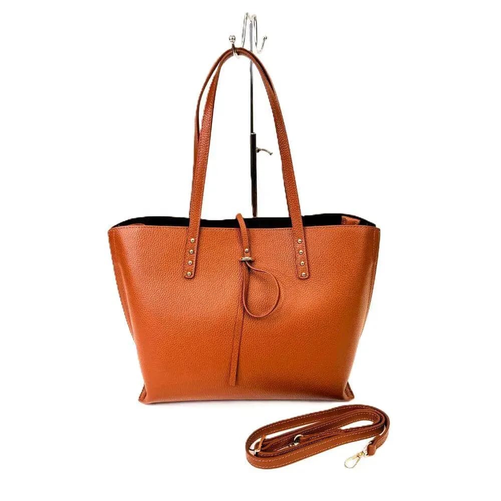 Kožená Italská kabelka Roma koňak