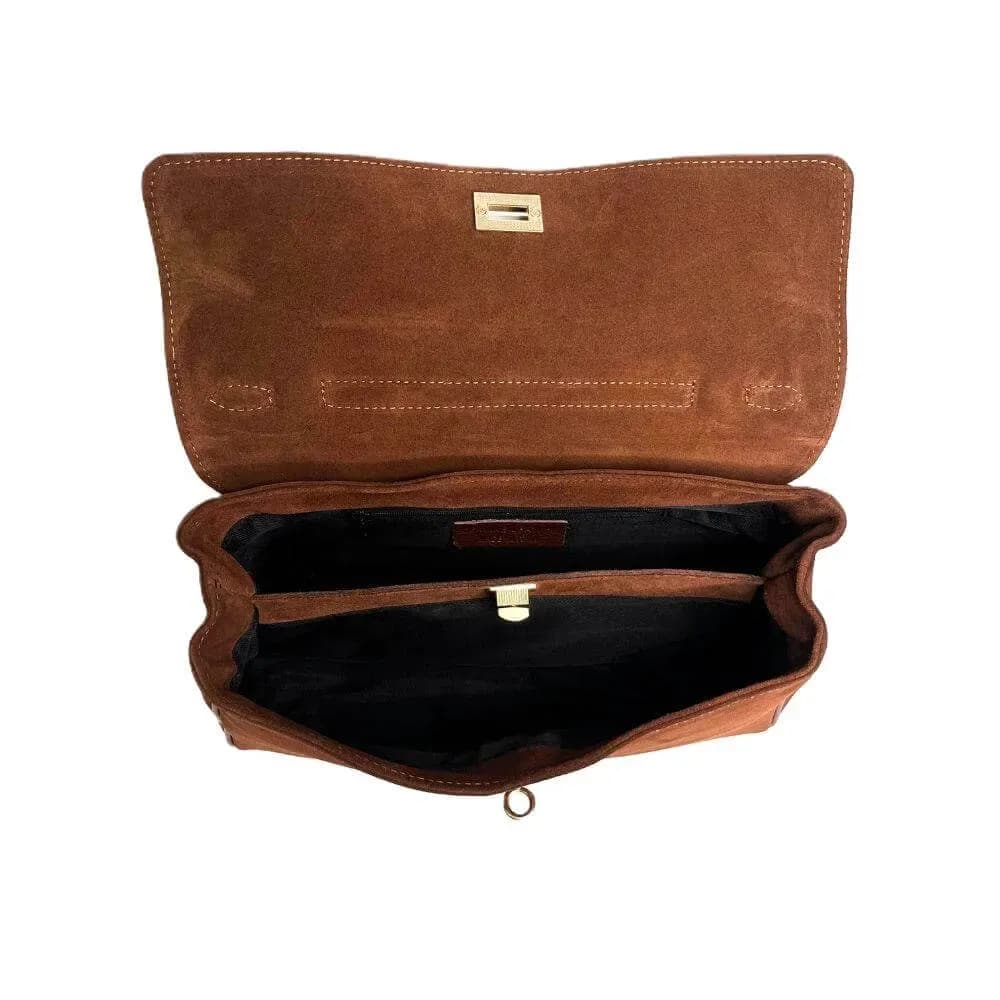 Kožená Italská kabelka Signora hnědá