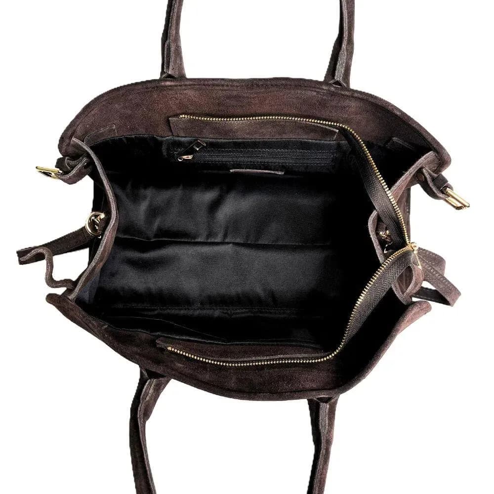 Kožená Italská kabelka Noreta tmavé hnědá