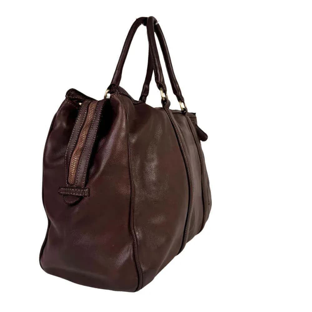 Kožená cestovní taška Avento tmavě hnědá