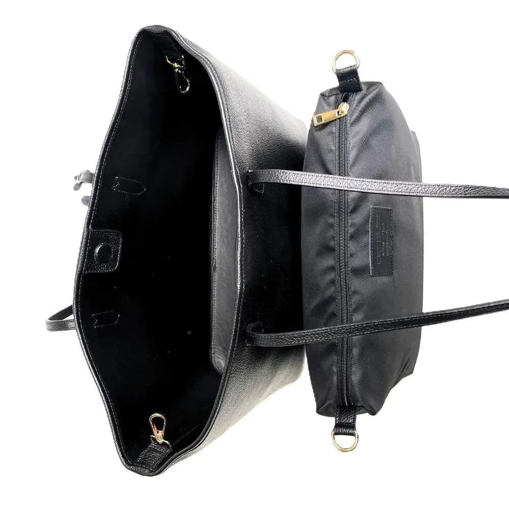 Kožená Italská kabelka Sovana černá