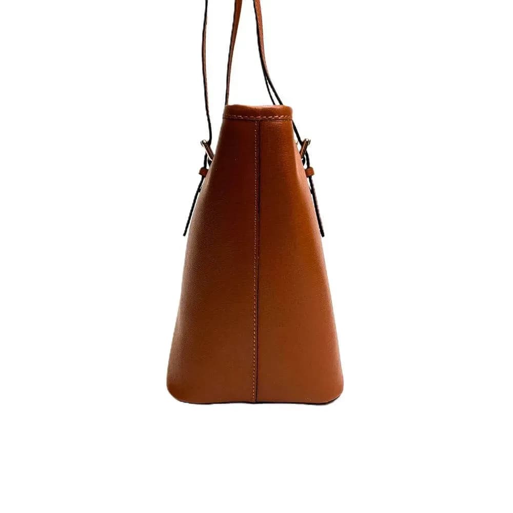 Kožená Italská kabelka Fiori koňak