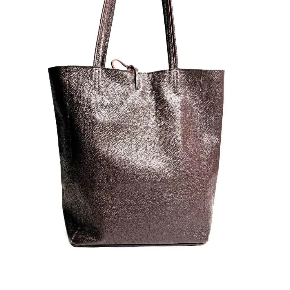 Kožená Italská kabelka Laura tmavé hnědá