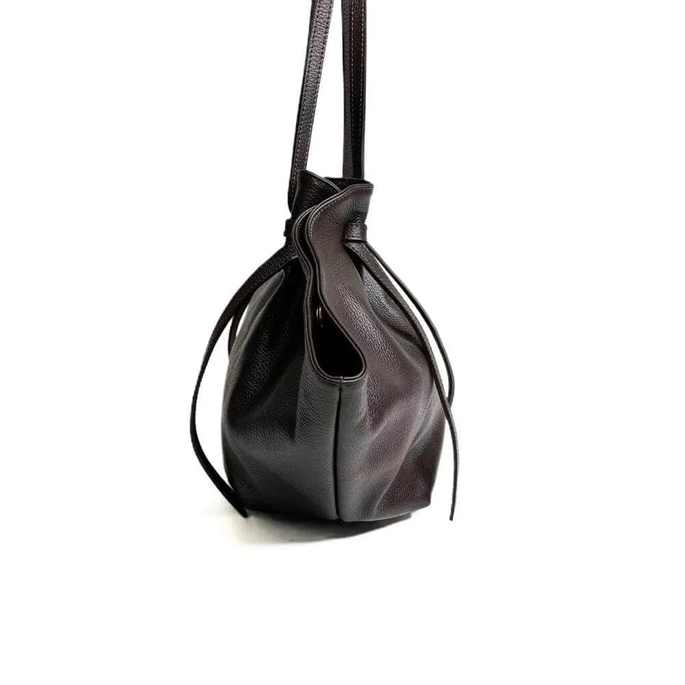 Kožená Italská kabelka Oresa tmavé hnědá