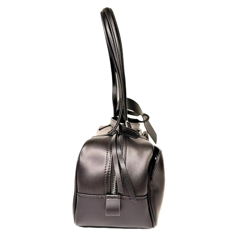 Kožená Italská kabelka Baguett černá