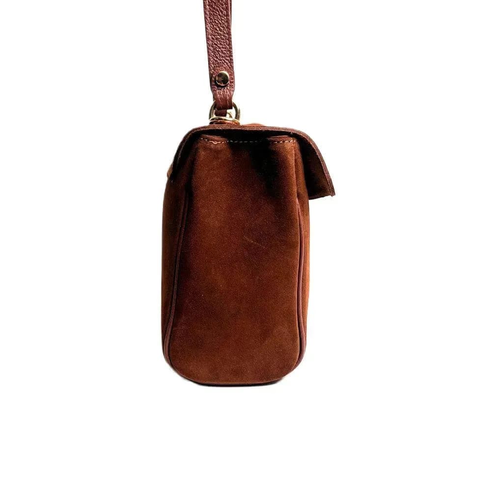 Kožená Italská kabelka Signora hnědá