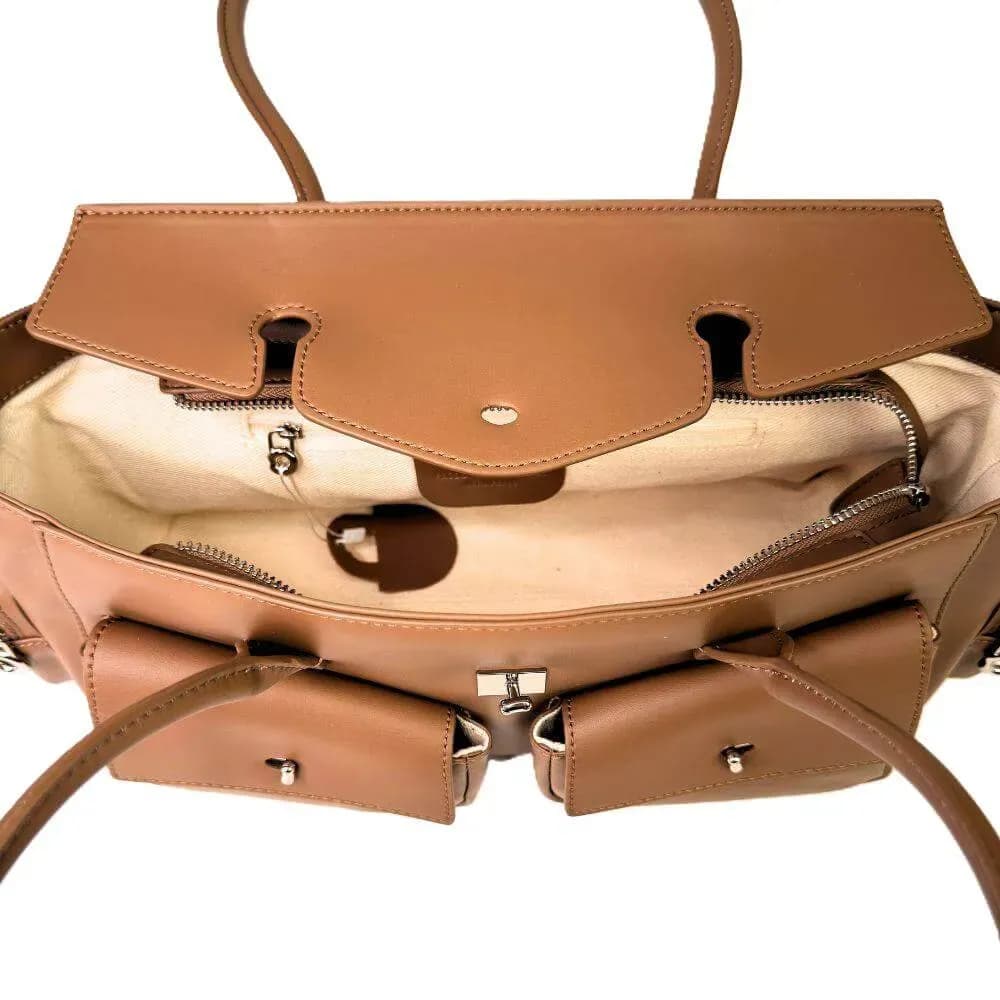 Kožená Italská kabelka Nuvo taupe