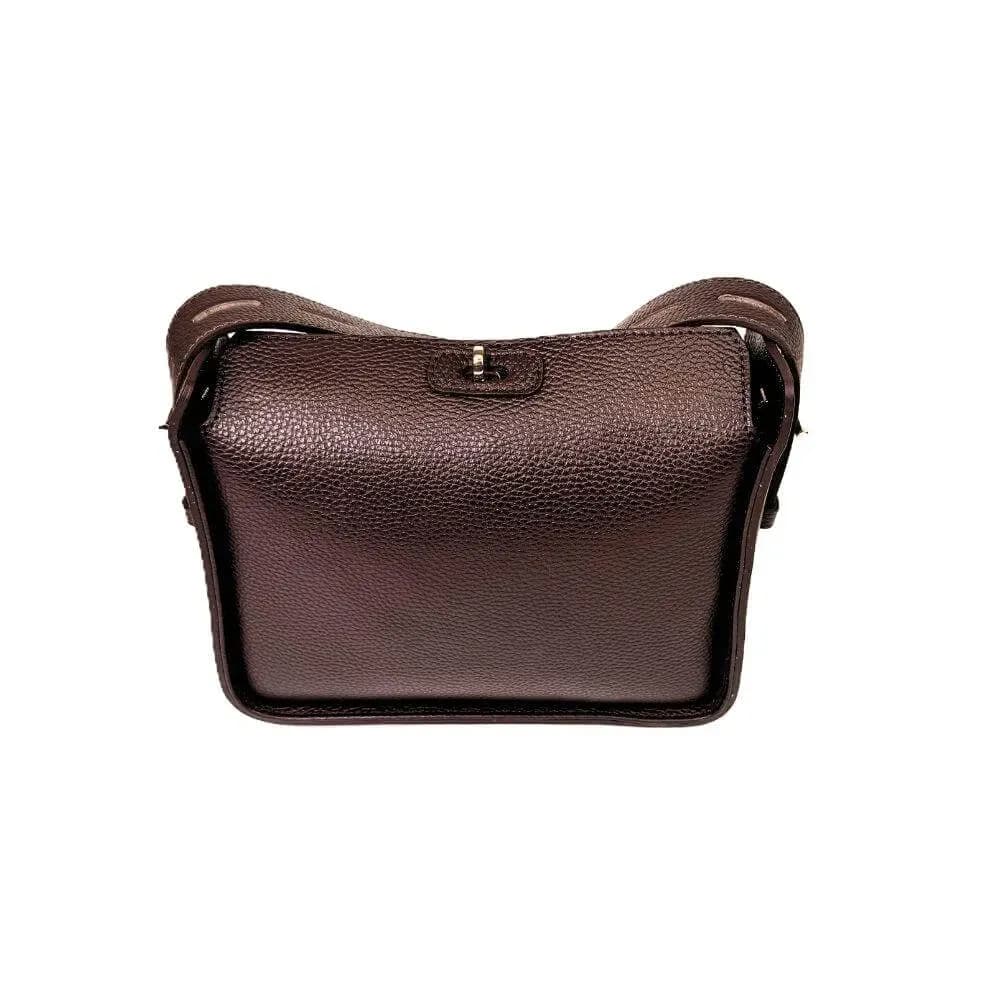 Kožená Italská kabelka Festa tmavé hnědá