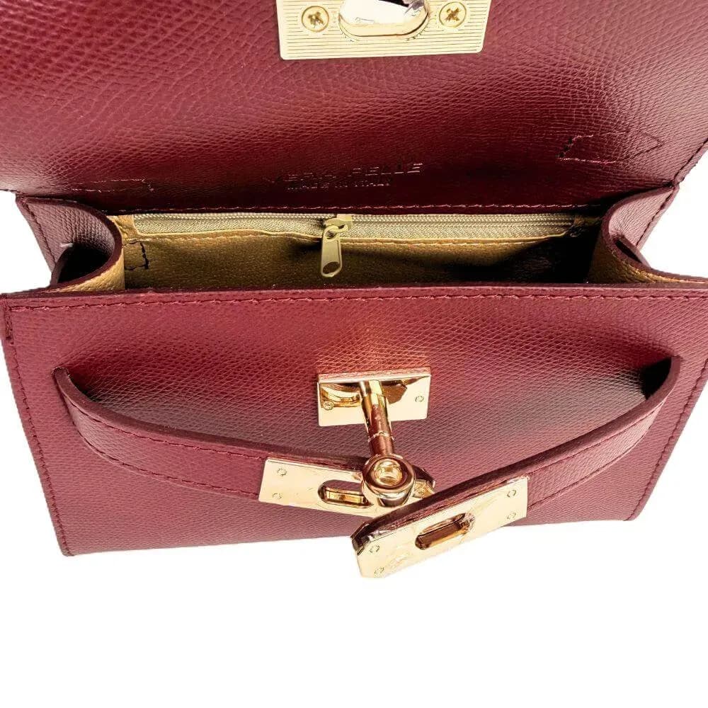 Kožená Italská kabelka Stela vínová