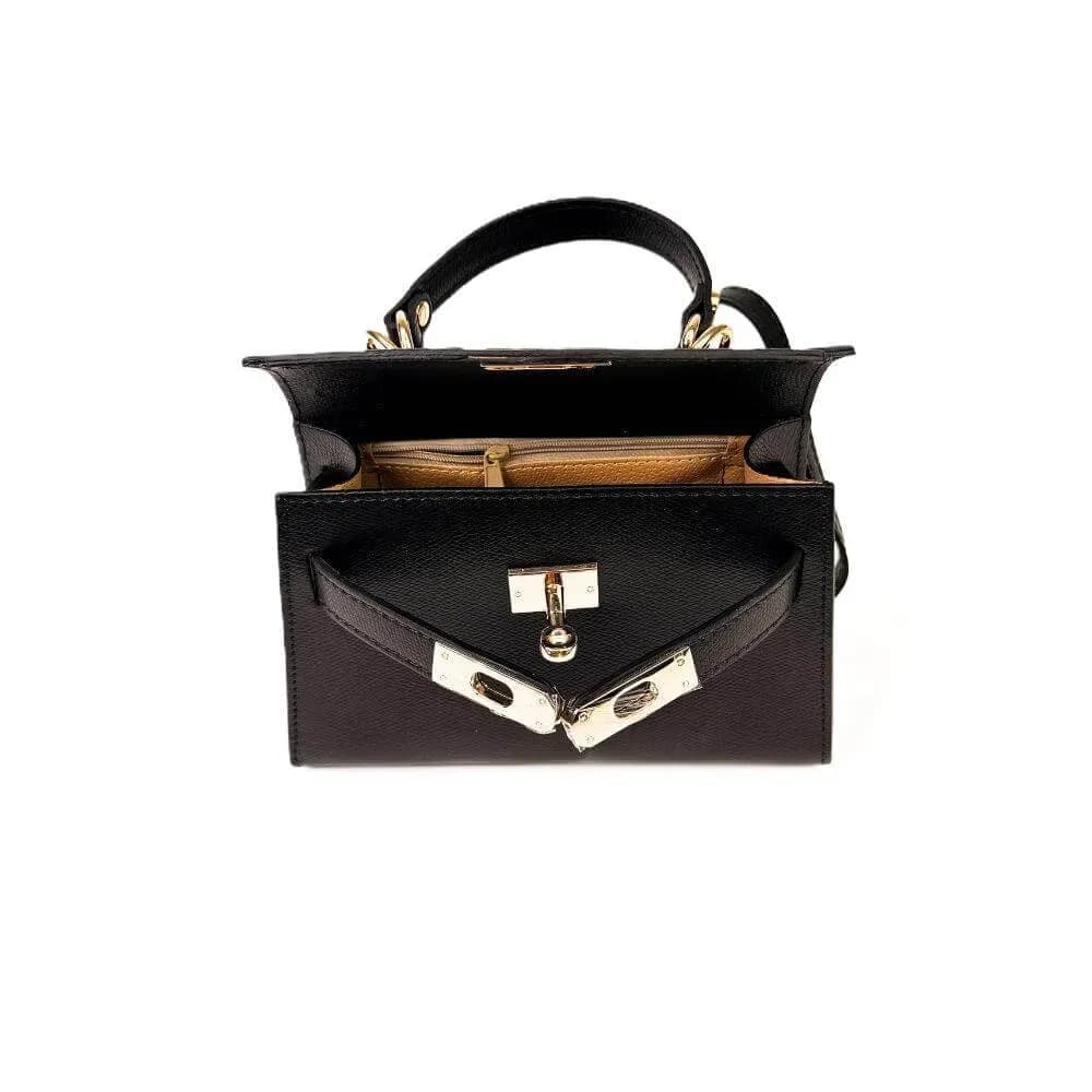 Kožená Italská kabelka Stela černá