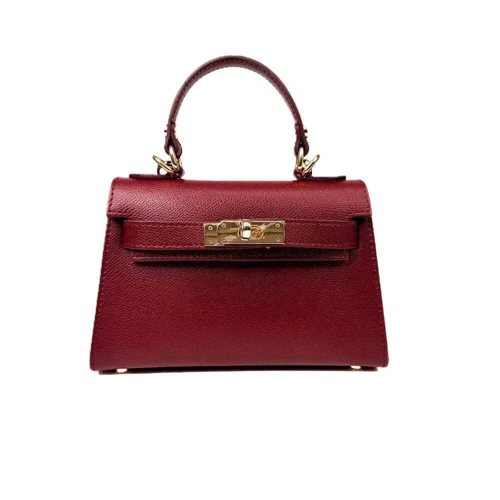 Kožená Italská kabelka Stela vínová