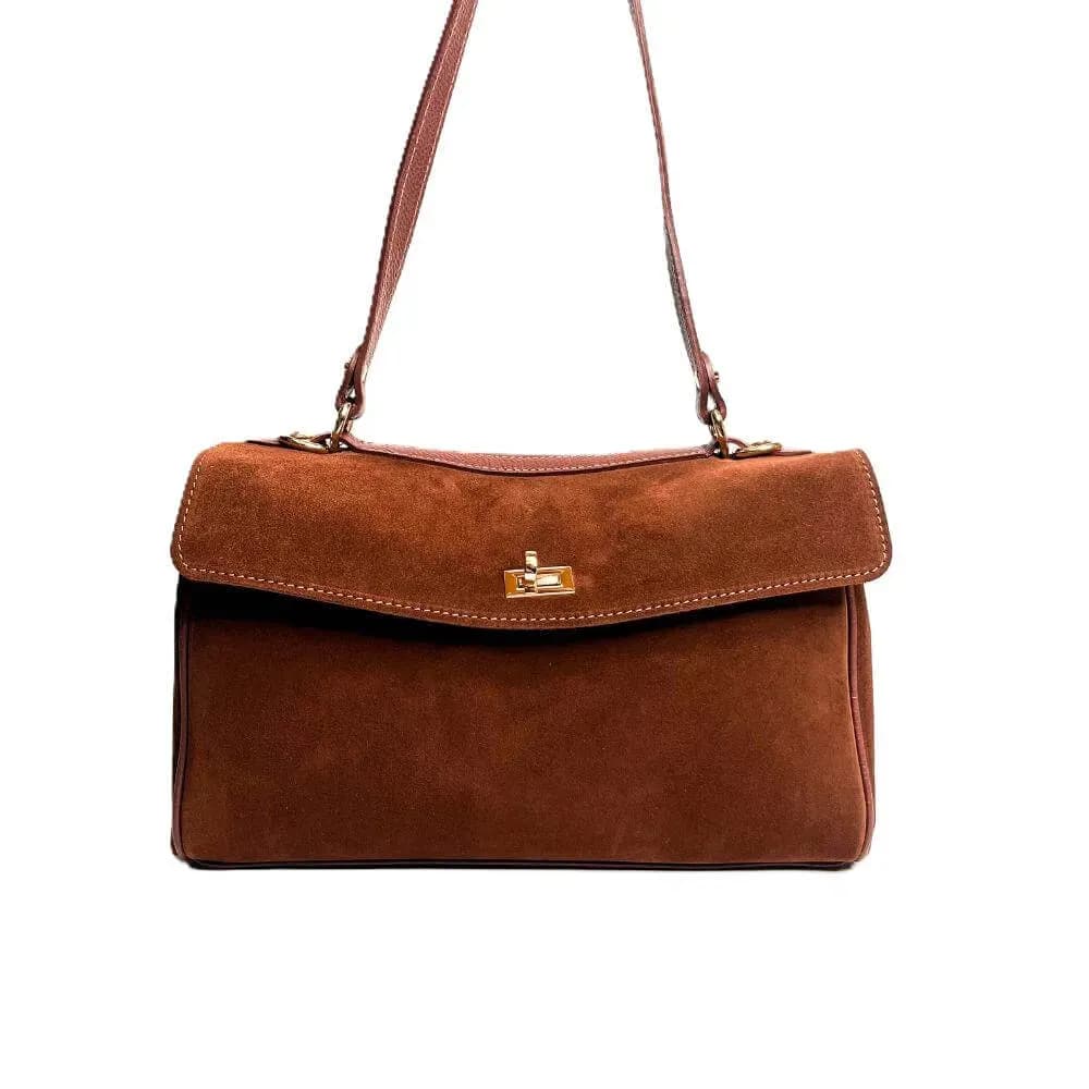 Kožená Italská kabelka Signora hnědá