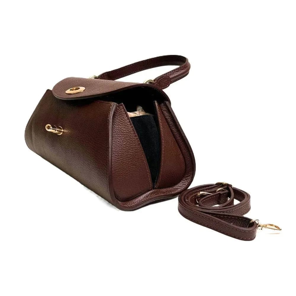 Kožená Italská kabelka Ferena hnědá