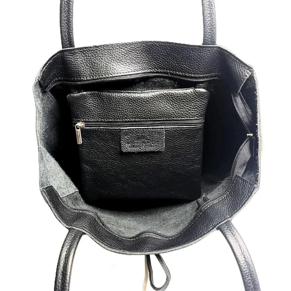 Kožená Italská kabelka Laura černá