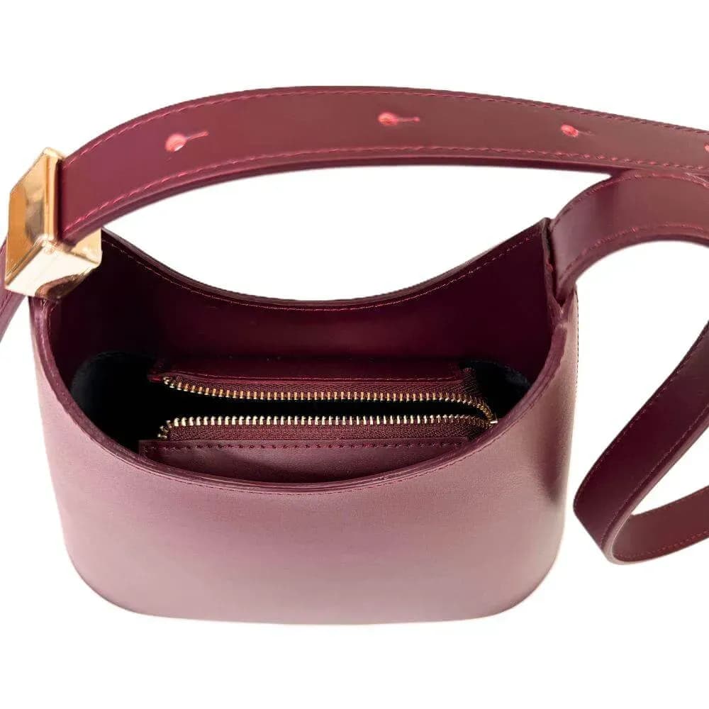 Kožená Italská kabelka Toskana vínová