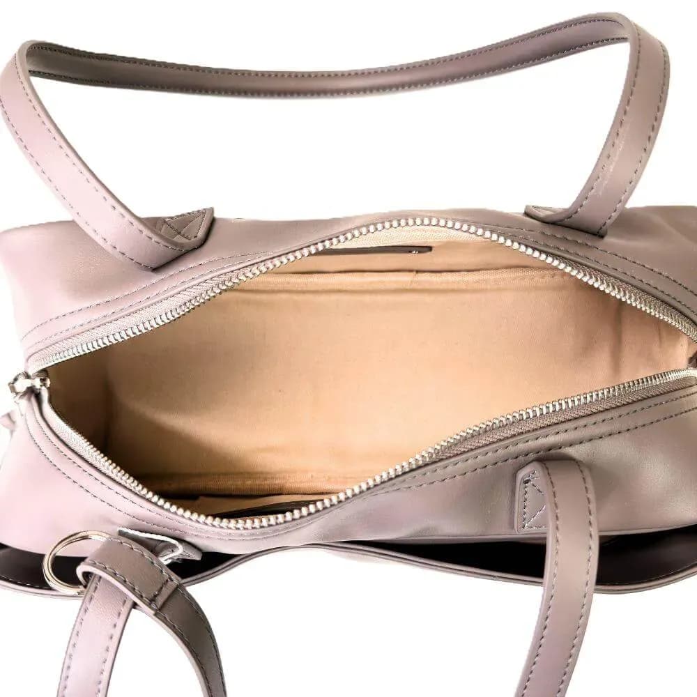 Kožená Italská kabelka Baguett taupe