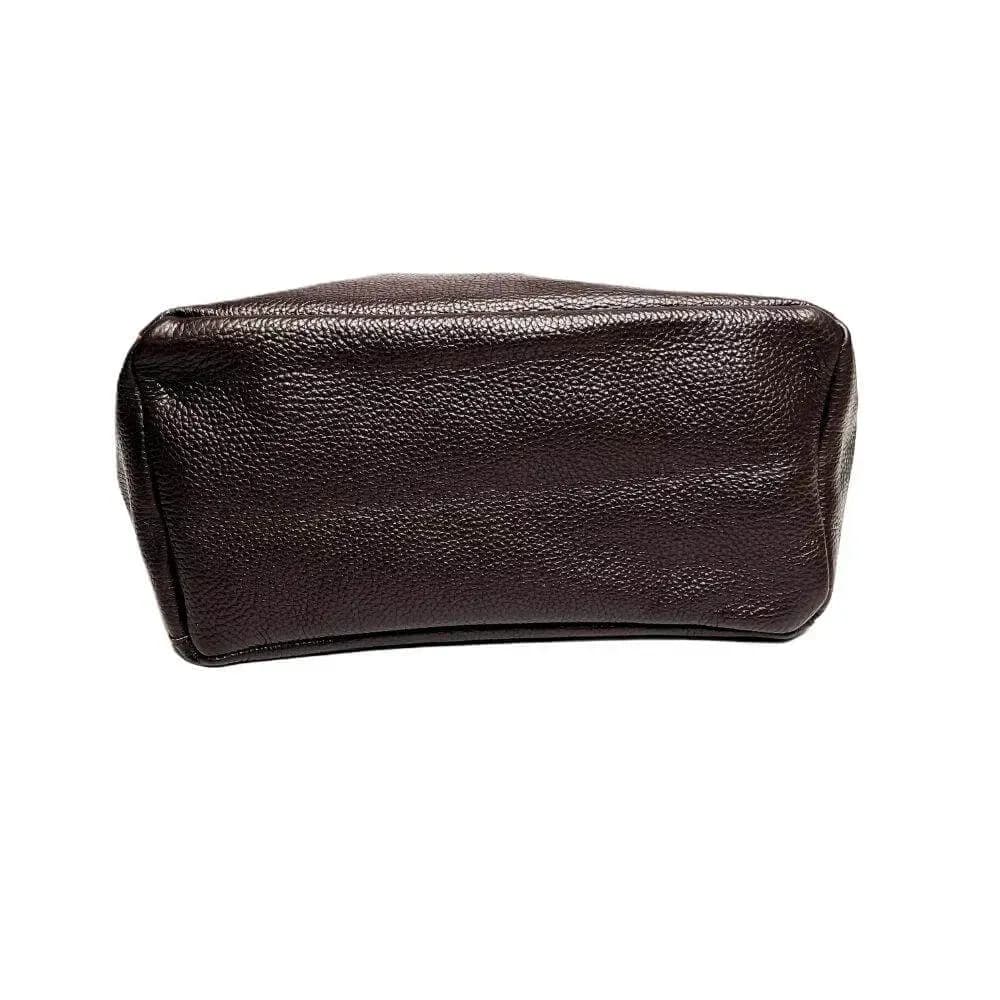 Kožená Italská kabelka Laura tmavé hnědá