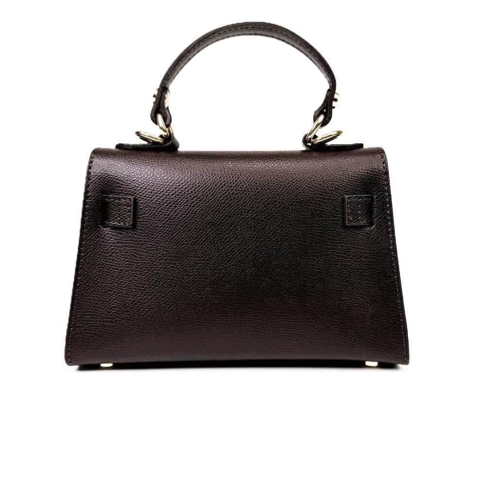 Kožená Italská kabelka Stela tmavé hnědá