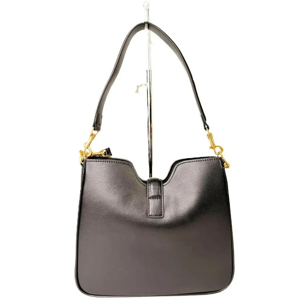 Kožená Italská kabelka Ormea černá