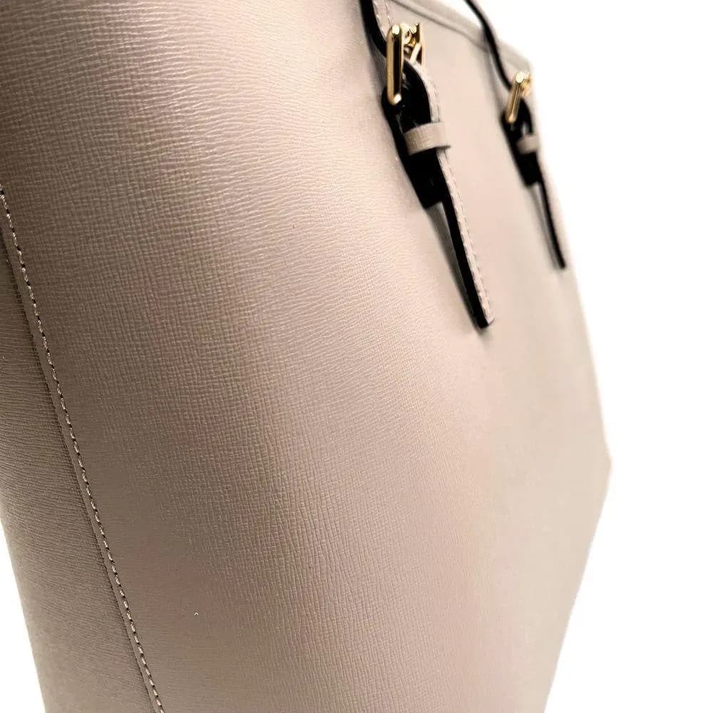 Kožená Italská kabelka Fiori taupe