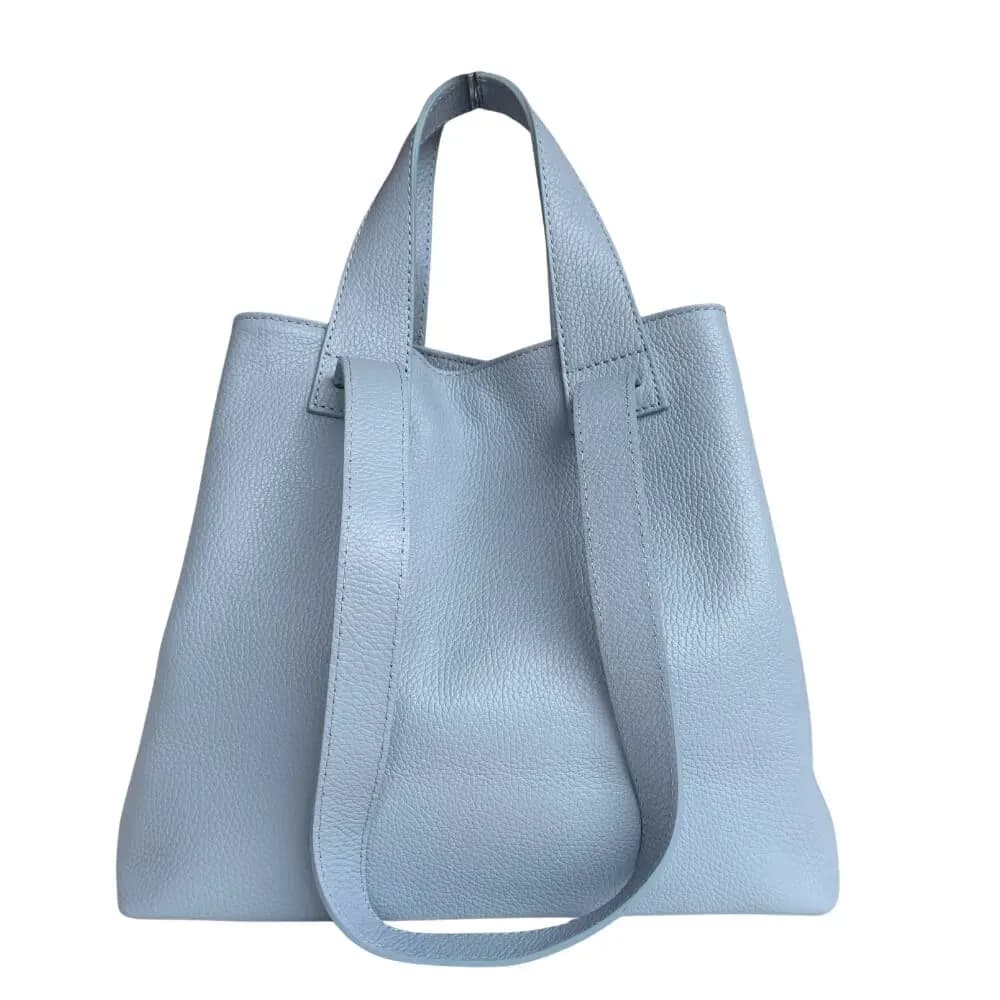 Italská shopper kabelka z pravé kuže Olivia modrá