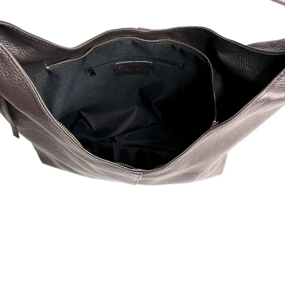 Kožená Italská kabelka Ventara tmavé hnědá