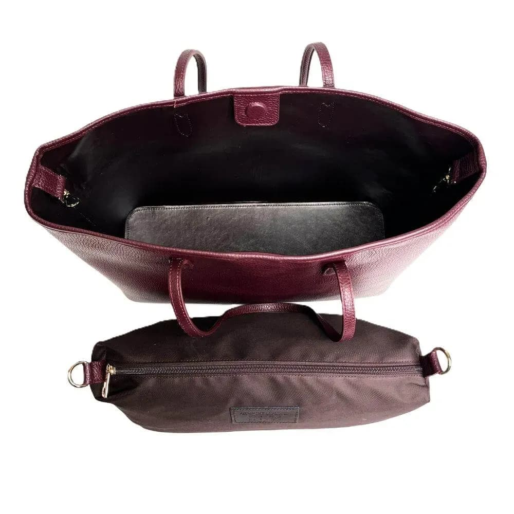 Kožená Italská kabelka Sovana vínová