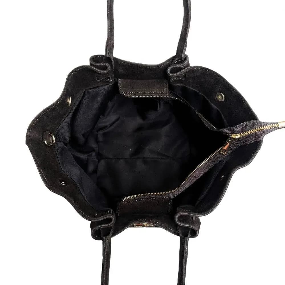 Kožená Italská kabelka Belmira tmavé hnědá