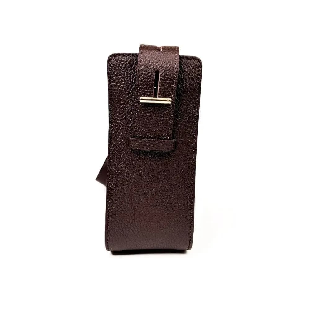 Kožená Italská kabelka Festa tmavé hnědá