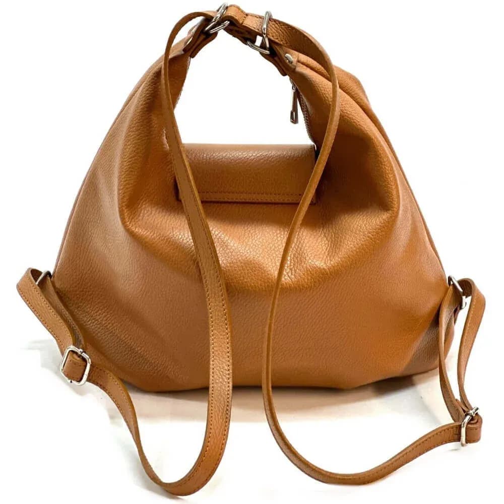 Kožená Italská kabelka batoh 2v1 Mari koňaková