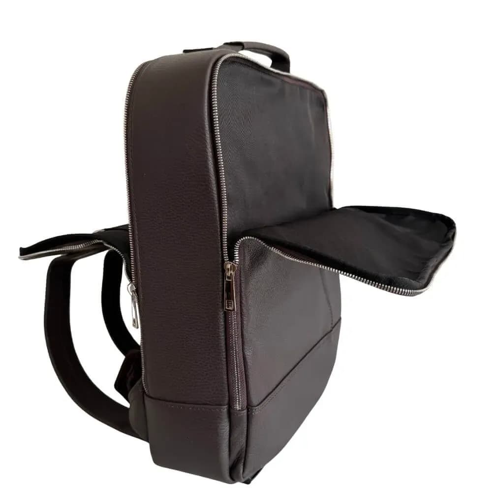 Pánský kožený batoh/taška na notebook Brix tmavě hnědý