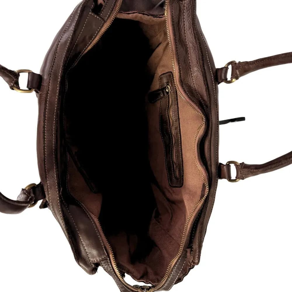 Kožená cestovní taška Avento tmavě hnědá