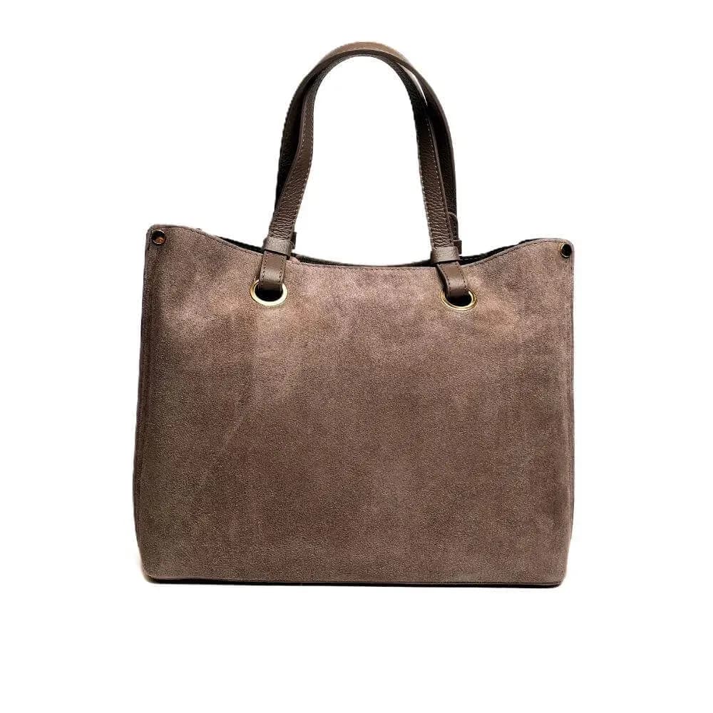 Kožená Italská kabelka Karmela taupe