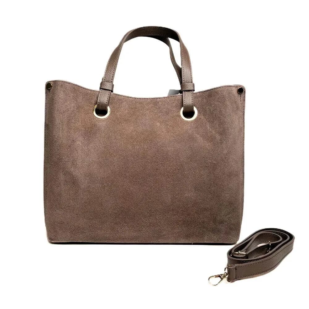 Kožená Italská kabelka Karmela taupe