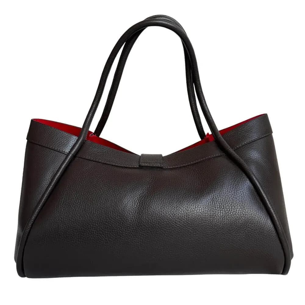 Kožená Italská kabelka Elis tmavé hnědá