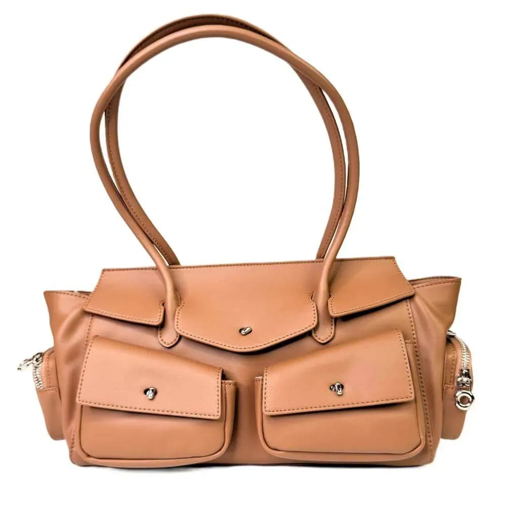 Kožená Italská kabelka Nuvo taupe