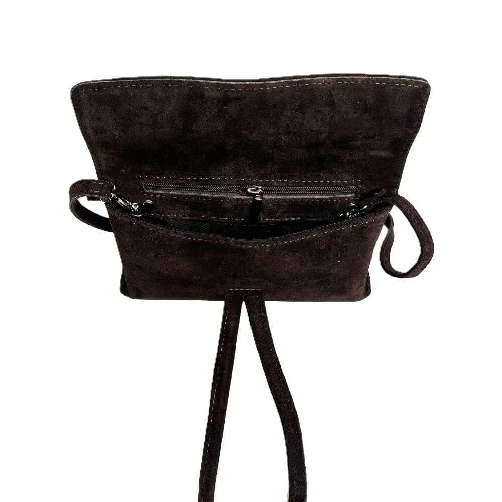 Kožená Italská kabelka Melora tmavé hnědá