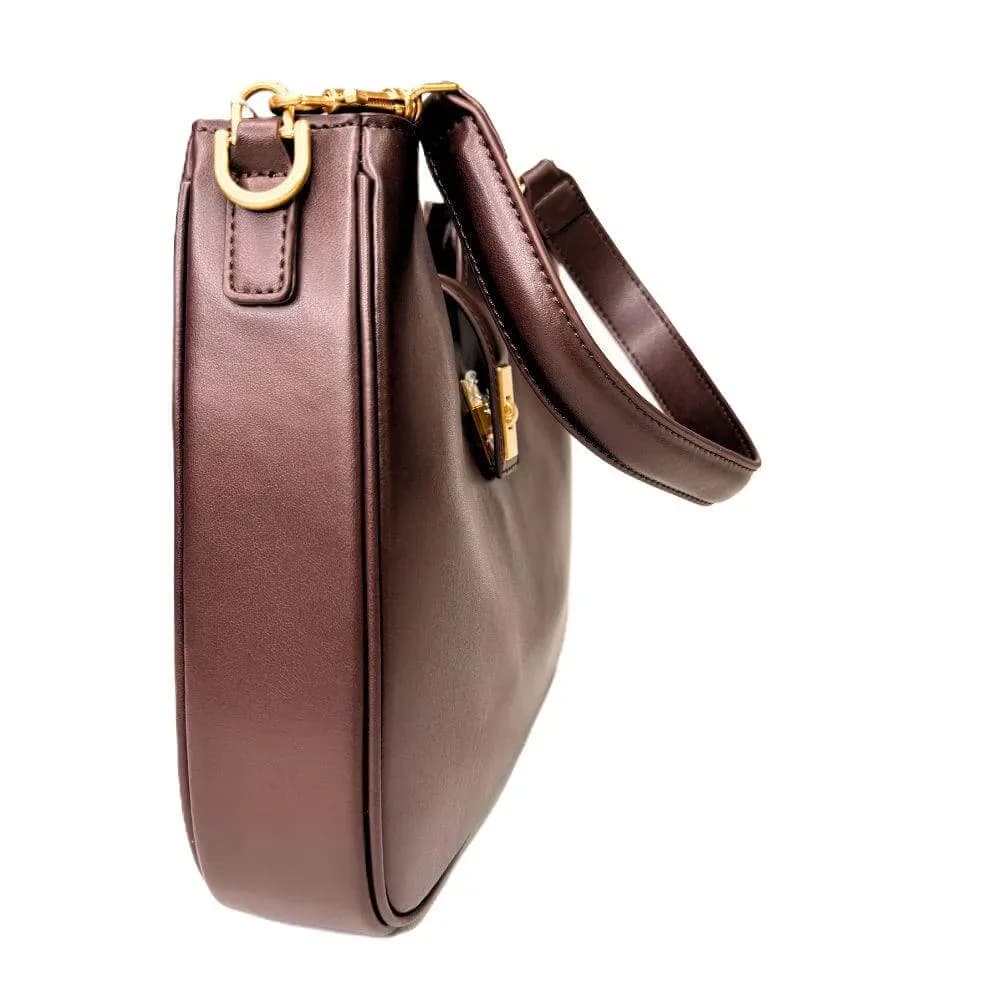 Kožená Italská kabelka Ormea tmavé hnědá