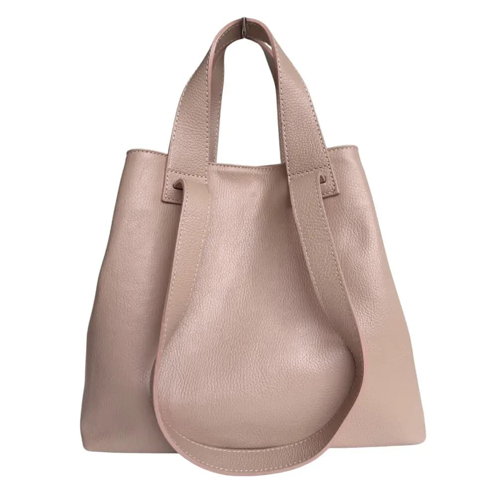 Italská shopper kabelka z pravé kuže Olivia růžová