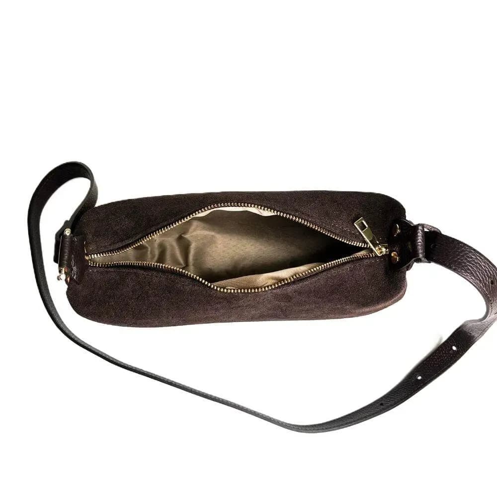 Kožená Italská kabelka Verona tmavé hnědá