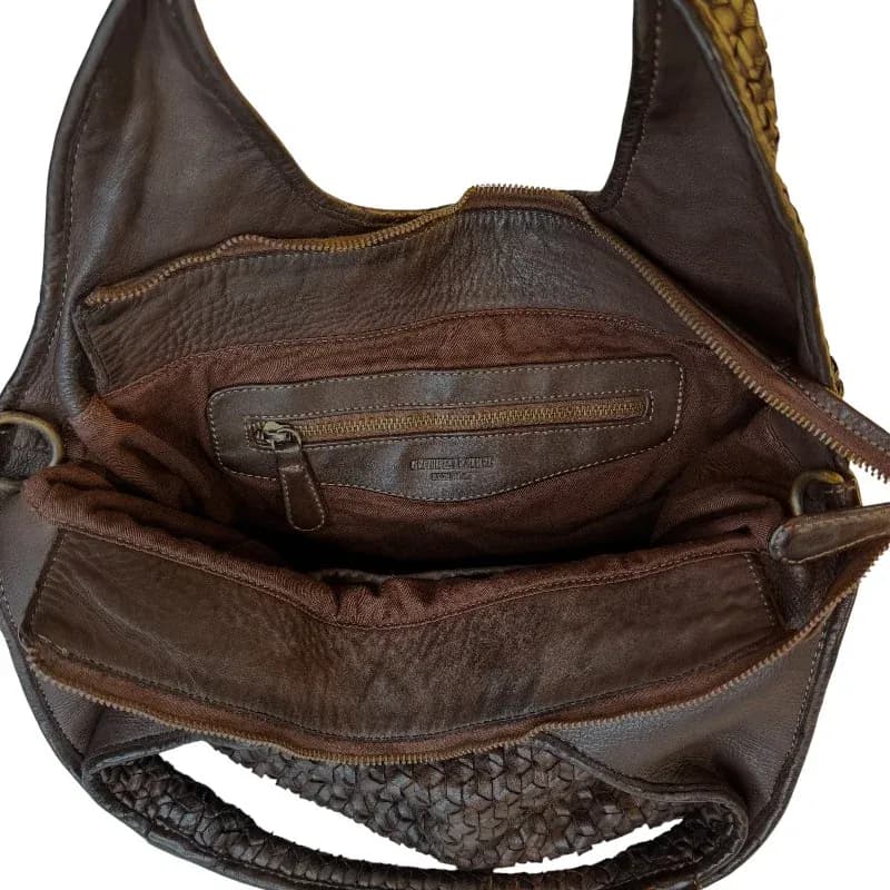 Kožená Italská kabelka Darle tmavě hnědá