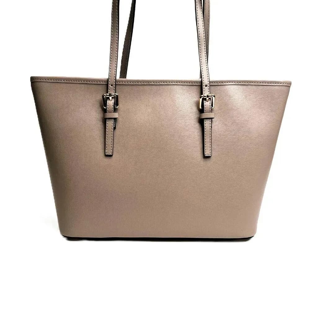 Kožená Italská kabelka Fiori taupe